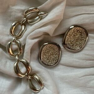 Italian Vintage Large Link 925 Sterling Silver Bracelet